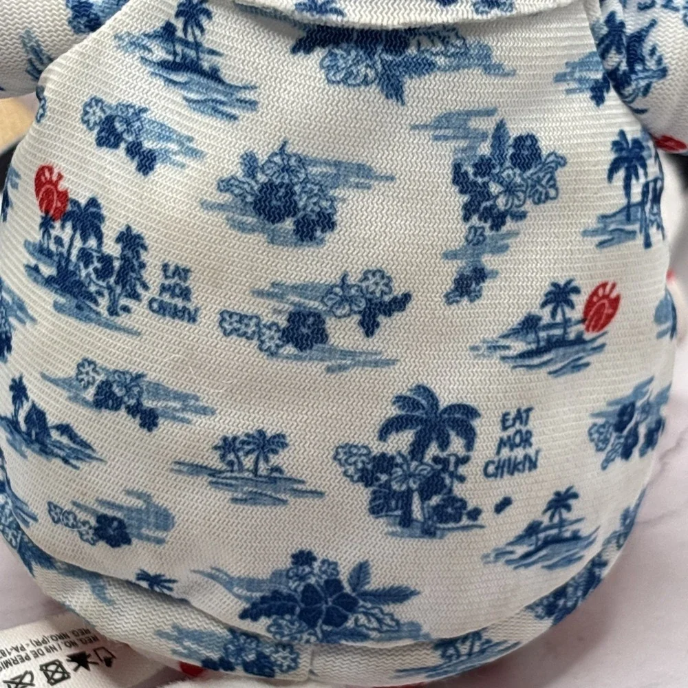 Chick-fil-A Summer 2025 Plush Cow Doll Toy Blue Tropical Island Shirt Cabana 7